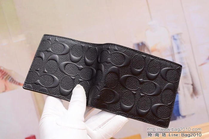 COACH蔻馳 原廠原單 男款短錢包 75003  Chz1319